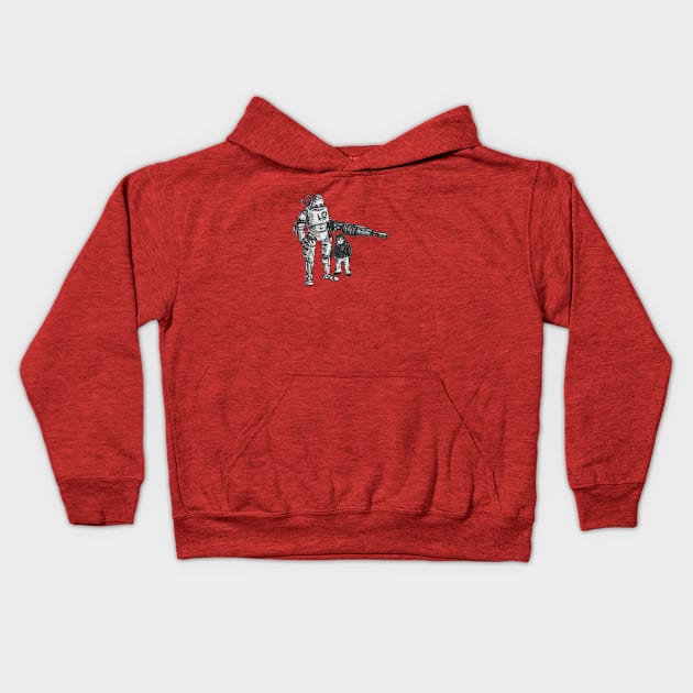 Boy and Bot Kids Hoodie by Hominid